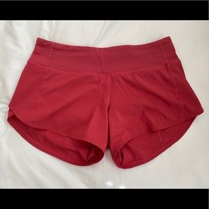 Lululemon rose pink speed up shorts